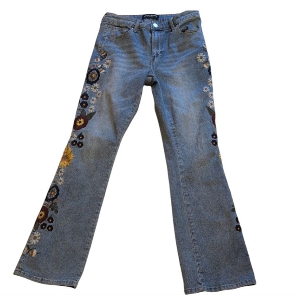 Ashley Mason Premium Jeans Embroidered Boot cut Floral Size 7 / 28